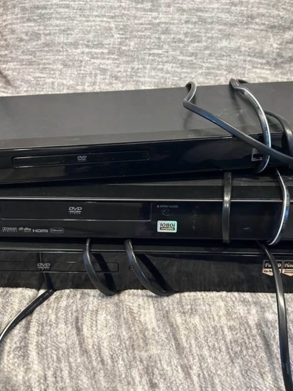 Samsung Black DVD Players Stack with HDMI Support